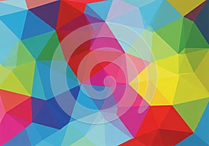 Colorful geometric pattern featuring overlapping polygons of various sizes