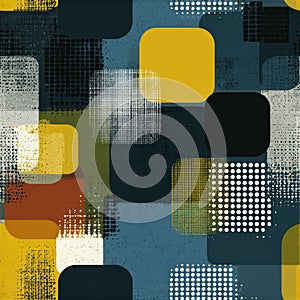 Colorful Geometric Pattern with Squares and Textures in Modern Style