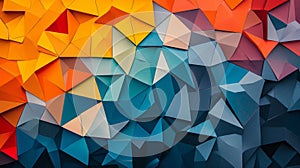 Colorful geometric patterns create a dynamic and engaging background in a vibrant design Generative AI