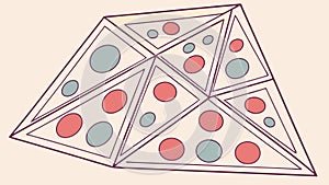 Colorful geometric pyramid, abstract structured art, vector design Generative AI