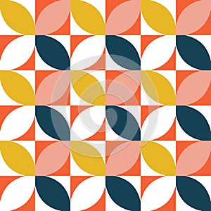 Colorful geometric seamless pattern. Mid century style. photo