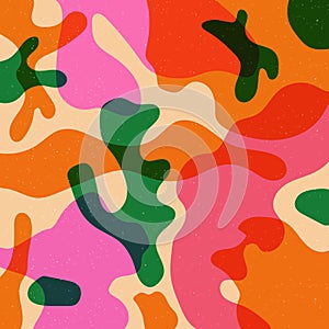 Colorful geometric shape background in trendy riso graph print texture style.