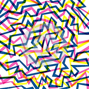 Colorful geometric shape background in trendy riso graph print texture style.