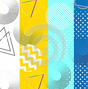 Colorful geometric shaped decorative pattern drawn on abstract background, graphic design illustration wallpaper
