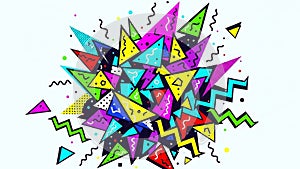 Colorful Geometric Shapes Exploding in Dynamic Design