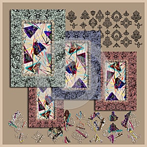 colorful geometric silk scarf design