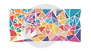 Colorful Geometric Triangle Mosaic Pattern, vector design Generative AI