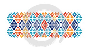 Colorful Geometric Triangle Pattern Border, Ethnic Art, vector design Generative AI