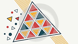 Colorful Geometric Triangles. Abstract Patterned Composition, vector design Generative AI