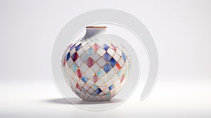 Colorful Geometric Vase With Renaissance-inspired Design