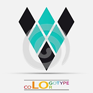 Colorful geometric vector business icon,logo, sign, symbol