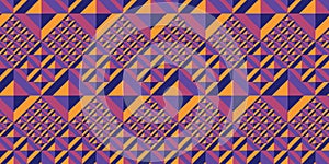 Colorful geometry seamless pattern with square tile