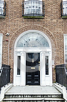 Colorful Georgian doors in Dublin (black)