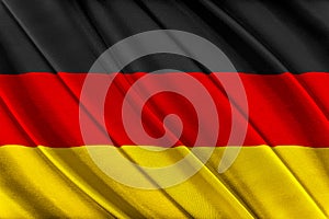 Colorful German flag waving in the wind.