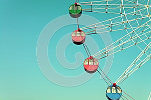 Colorful Giant ferris wheel, vintage