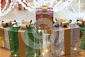 Colorful gift boxes.