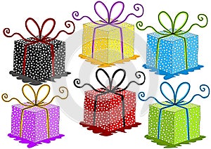 Colorful gift boxes set