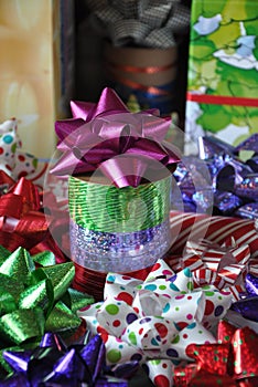 Colorful gift wrapping materials