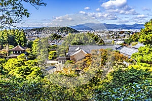 Colorful Ginkakuji Silver Pavilion Temple Rock Garden Kyoto Japan