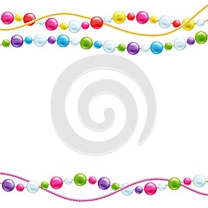 Colorful glass beads decoration background.