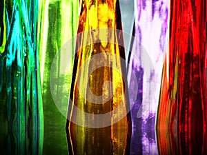 Colorful glass bottles