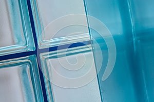 Colorful glass brick wall