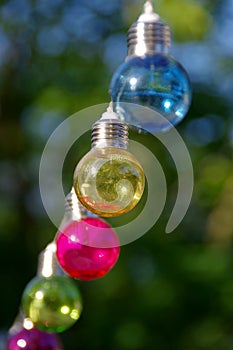 Colorful glass bulbs