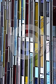 Colorful glass Facade, architecture abstract