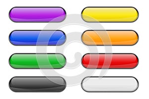 Colorful Glass Glossy Web Icon Button Set