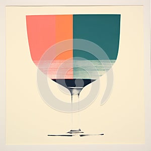 Colorful Glass Lithograph In The Style Of Dan Matutina photo