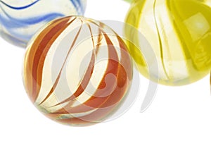Colorful glass marbles, macro shot