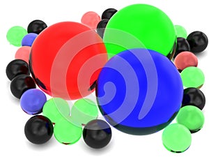 Colorful glass spheres