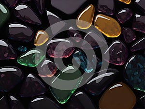 Colorful glass stones abstract background wallpaper. Ai Generated