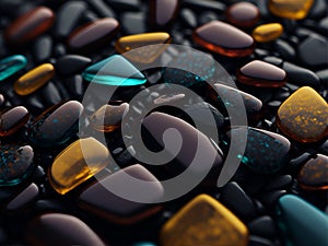 Colorful glass stones abstract background wallpaper. Ai Generated