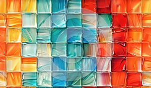 Colorful glass tile mosaic pattern