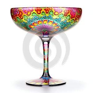 Colorful glass vase isolated on white background