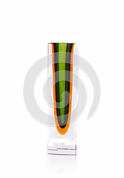 Colorful glass vase isolated on white