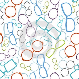 Colorful glasses seamless pattern background