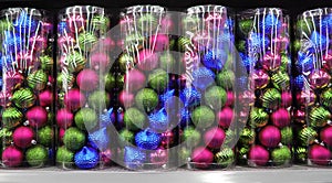 Colorful glitter Christmas balls