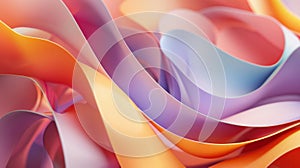 Colorful glossy 3d wavy ribbons abstract background. Generative AI