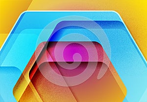 Colorful glossy hexagons abstract hi-tech grunge background