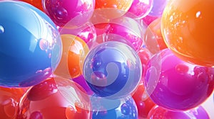 Colorful Glossy Spheres Abstract Background