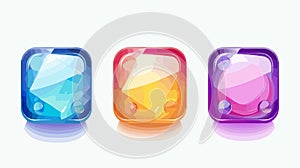 Colorful Glossy Web Vector Push Button Icon for Websites and Apps