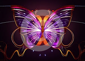 Colorful , glowing butterfly wings