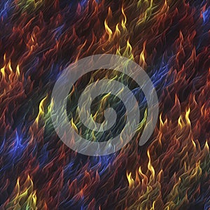 Colorful glowing fire. A glowing fire illustration. AI-Generated.