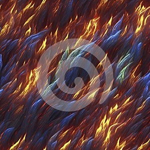Colorful glowing fire. A glowing fire illustration. AI-Generated.