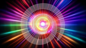 colorful glowing light burst explosion on transparent background, abstract background with disco light explosion, abstract spiral