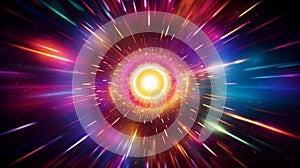 colorful glowing light burst explosion on transparent background, abstract background with disco light explosion, abstract spiral