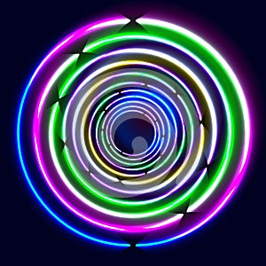 Colorful Glowing Rings - eps10 abstract background art