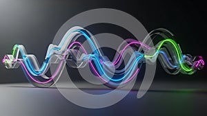 Colorful glowing waveform visualization on dark background